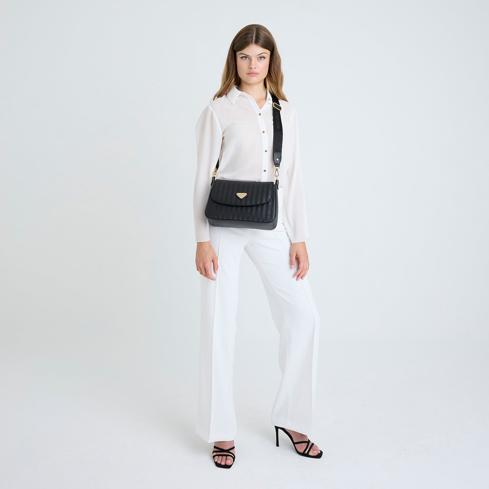 MONNAZ | Sac bandoulière classique, noir/doré