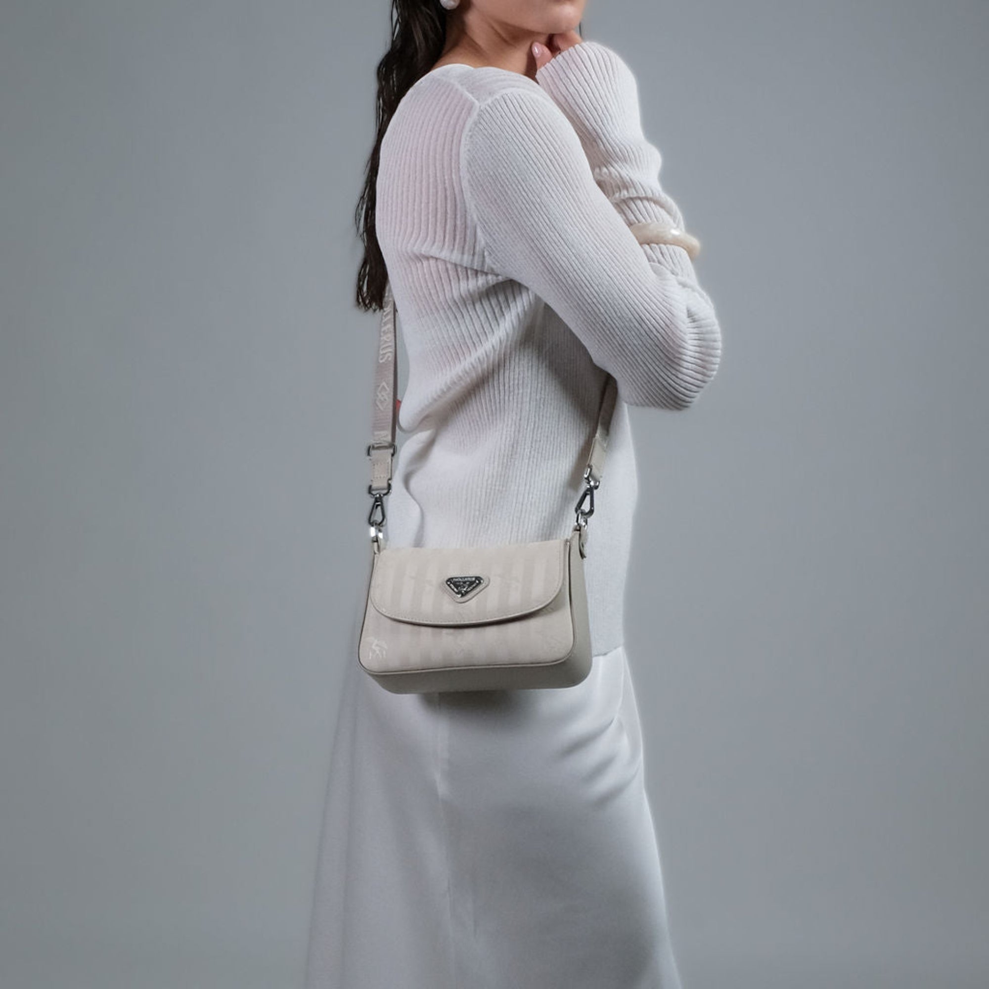 PIZY | Sac bandoulière perle/argent