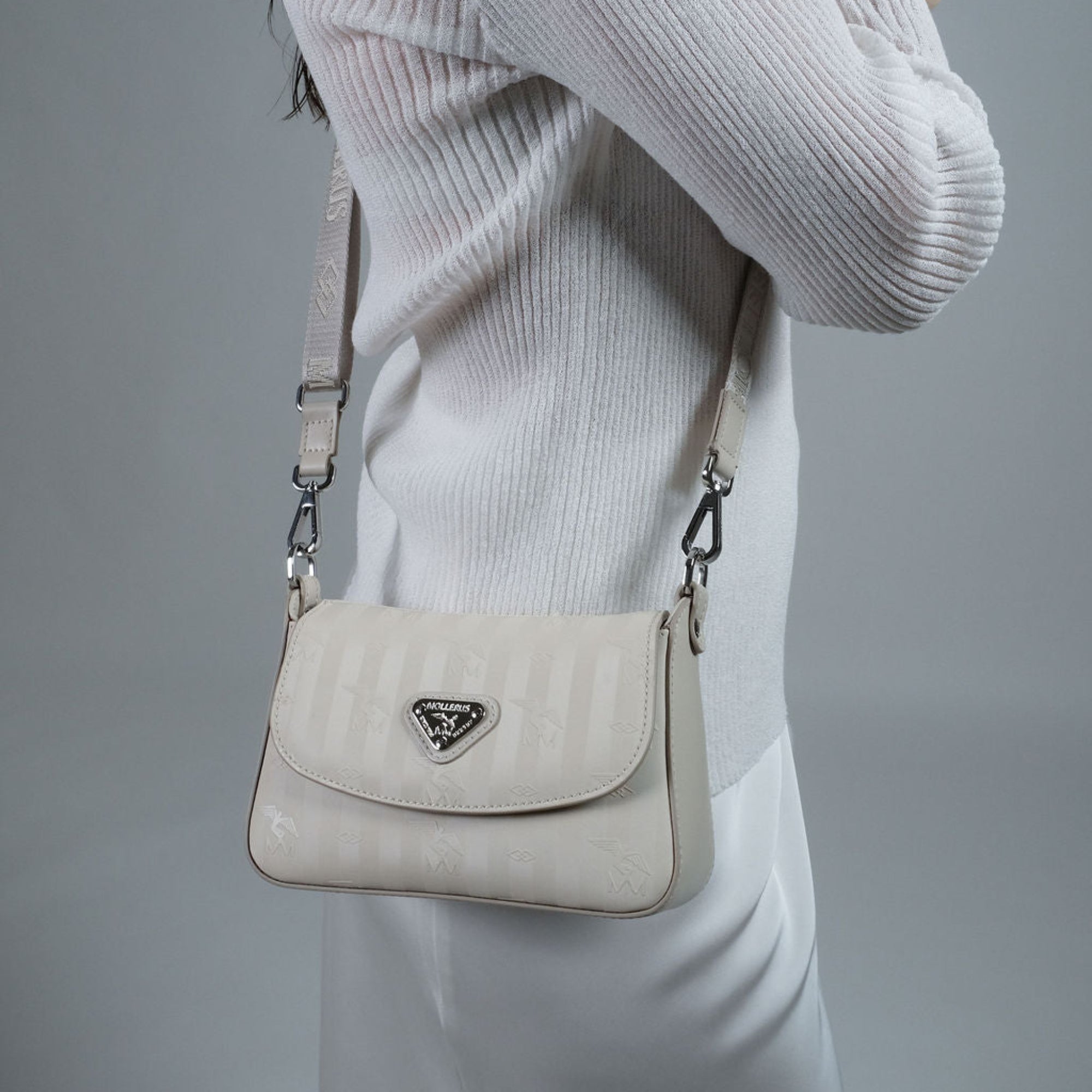 PIZY | Sac bandoulière perle/argent