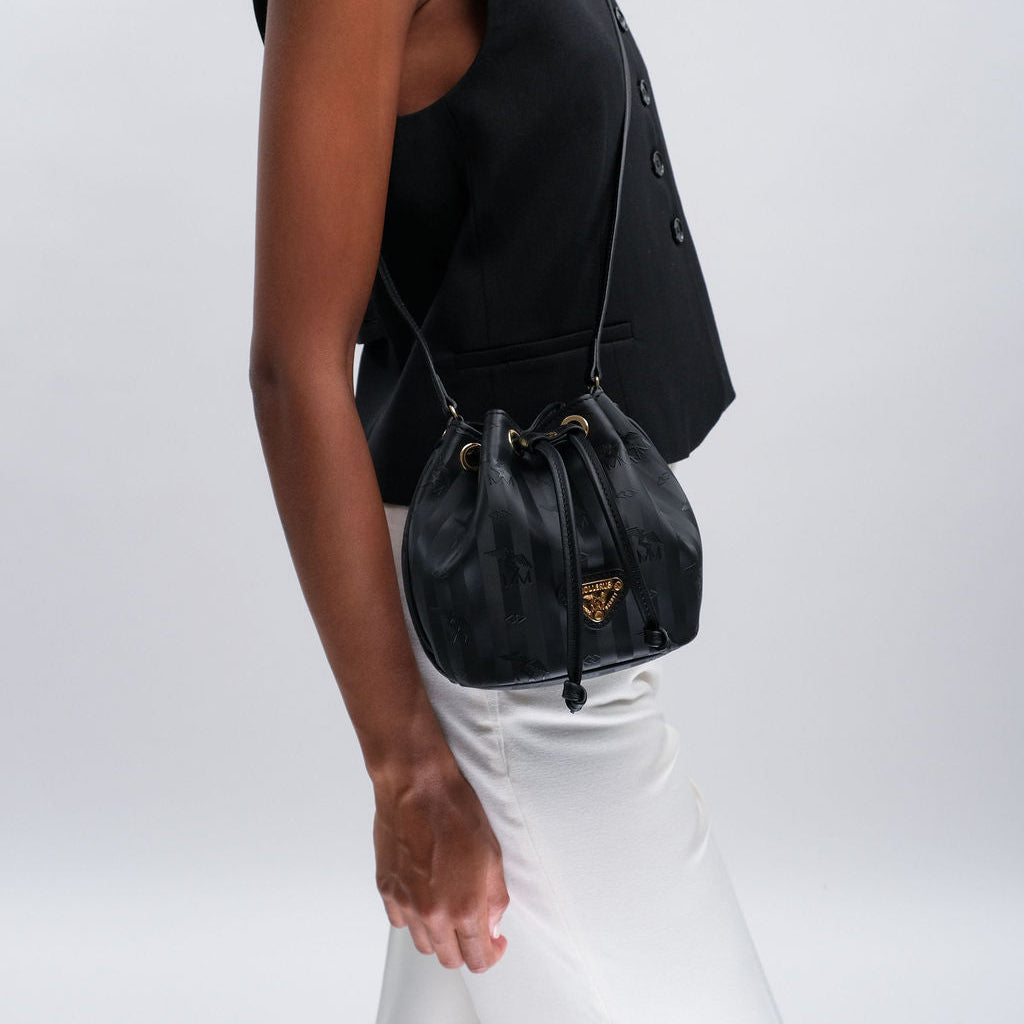 VERBIER | Petit sac pochette, noir/doré