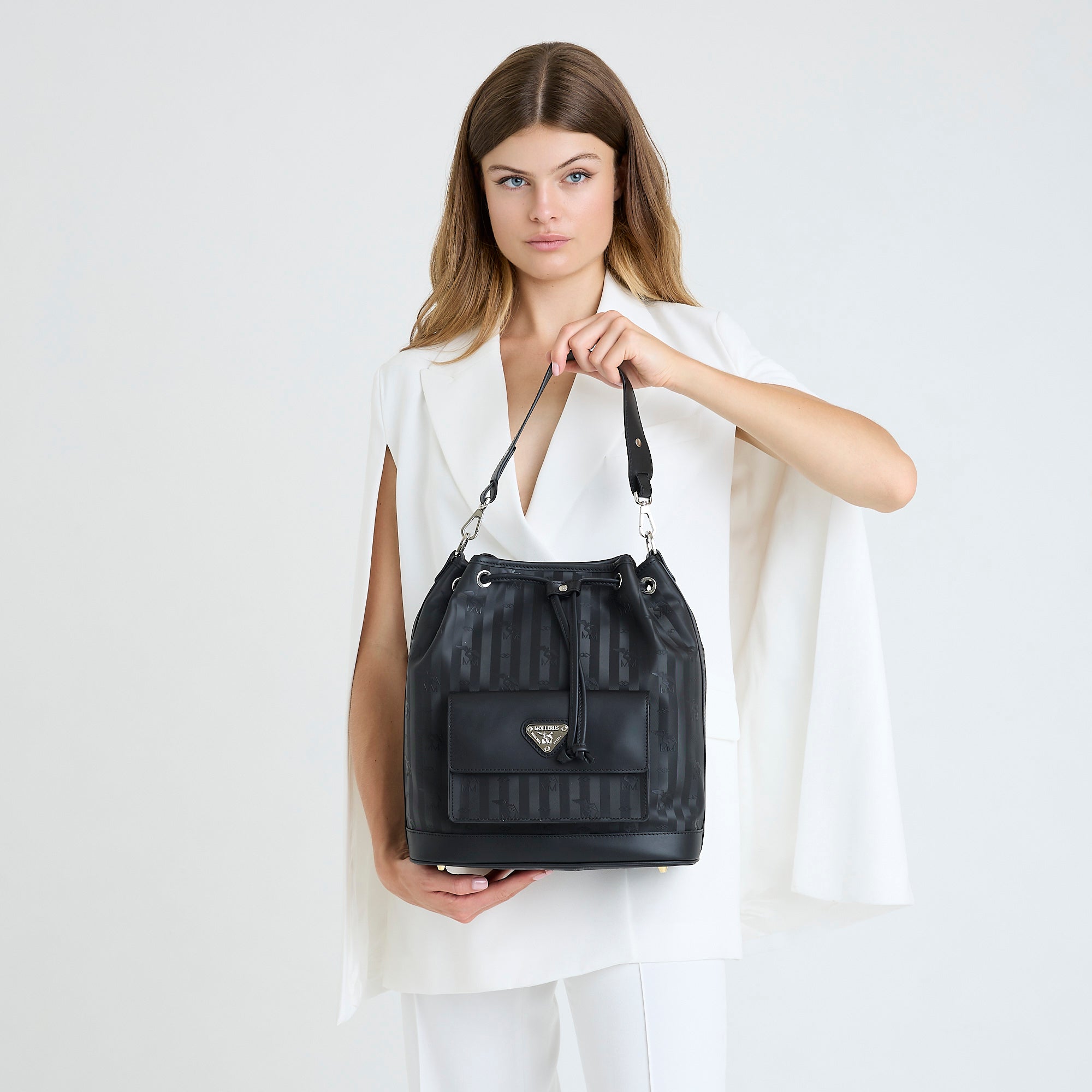 NYON | Sac seau classique, noir/argent