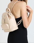 BRUGG | Zaino stampato vanilla beige/argento - indossato