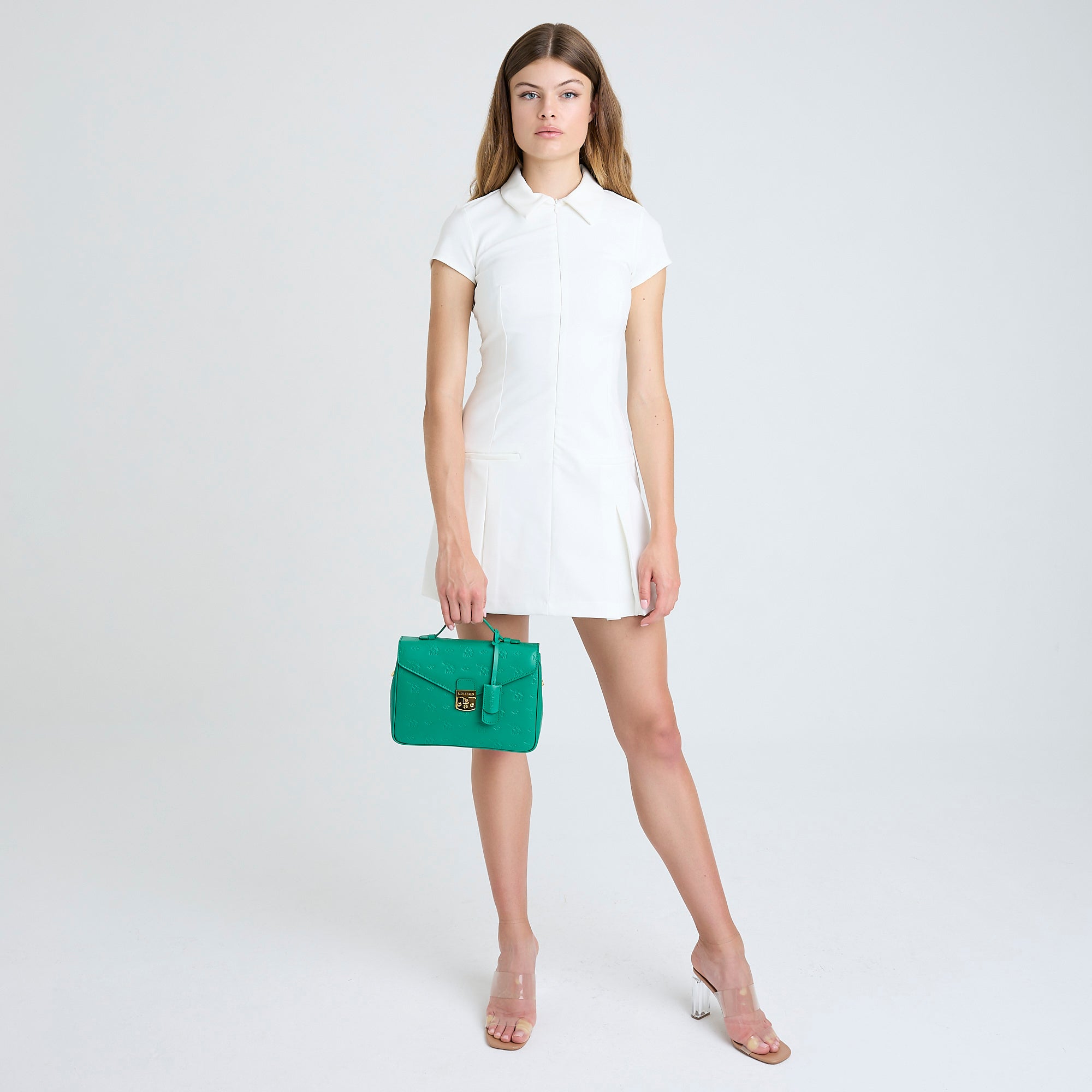 MARLY | Sac bandoulière Stampato vert menthe/doré