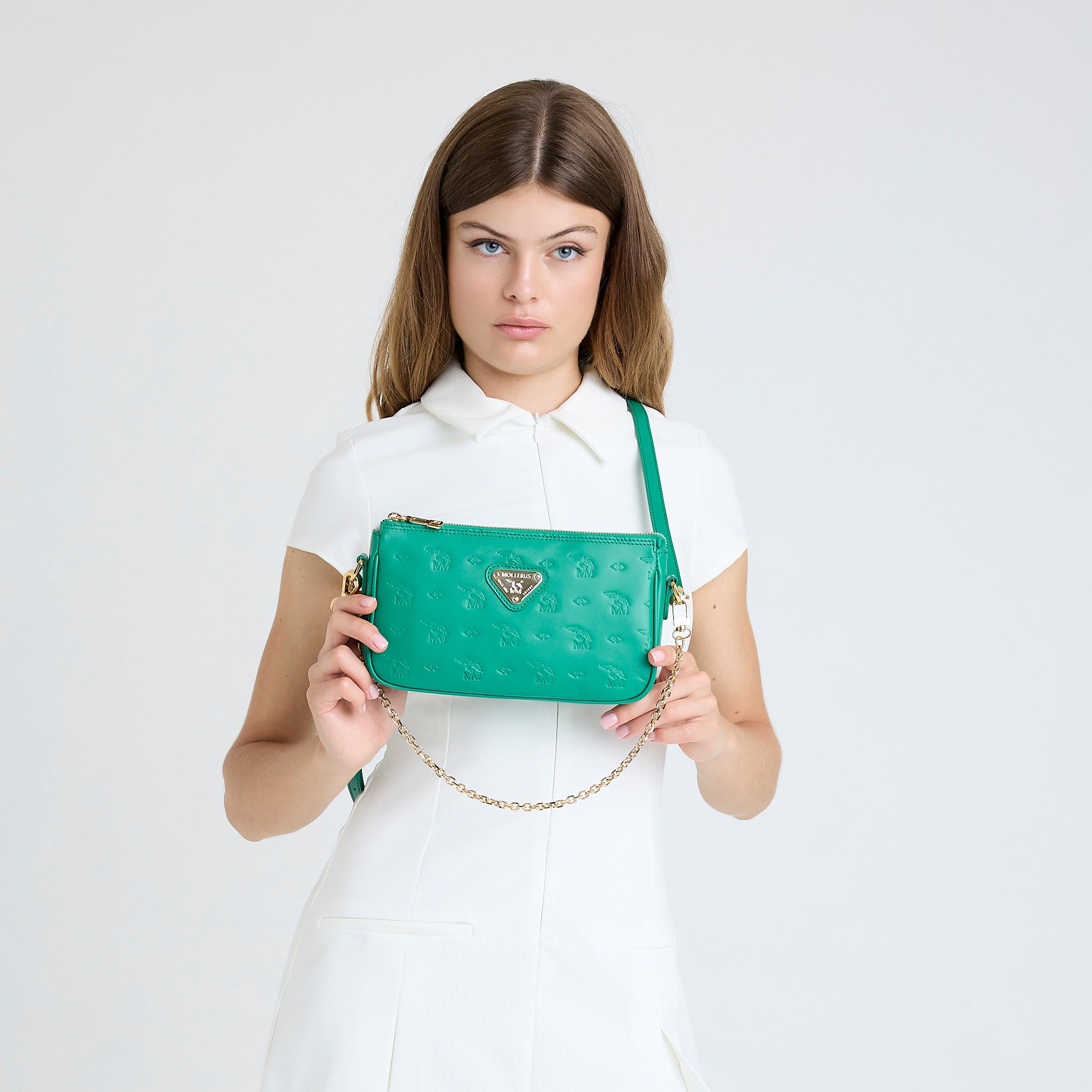 ZELL | Sac bandoulière Stampato vert menthe/or