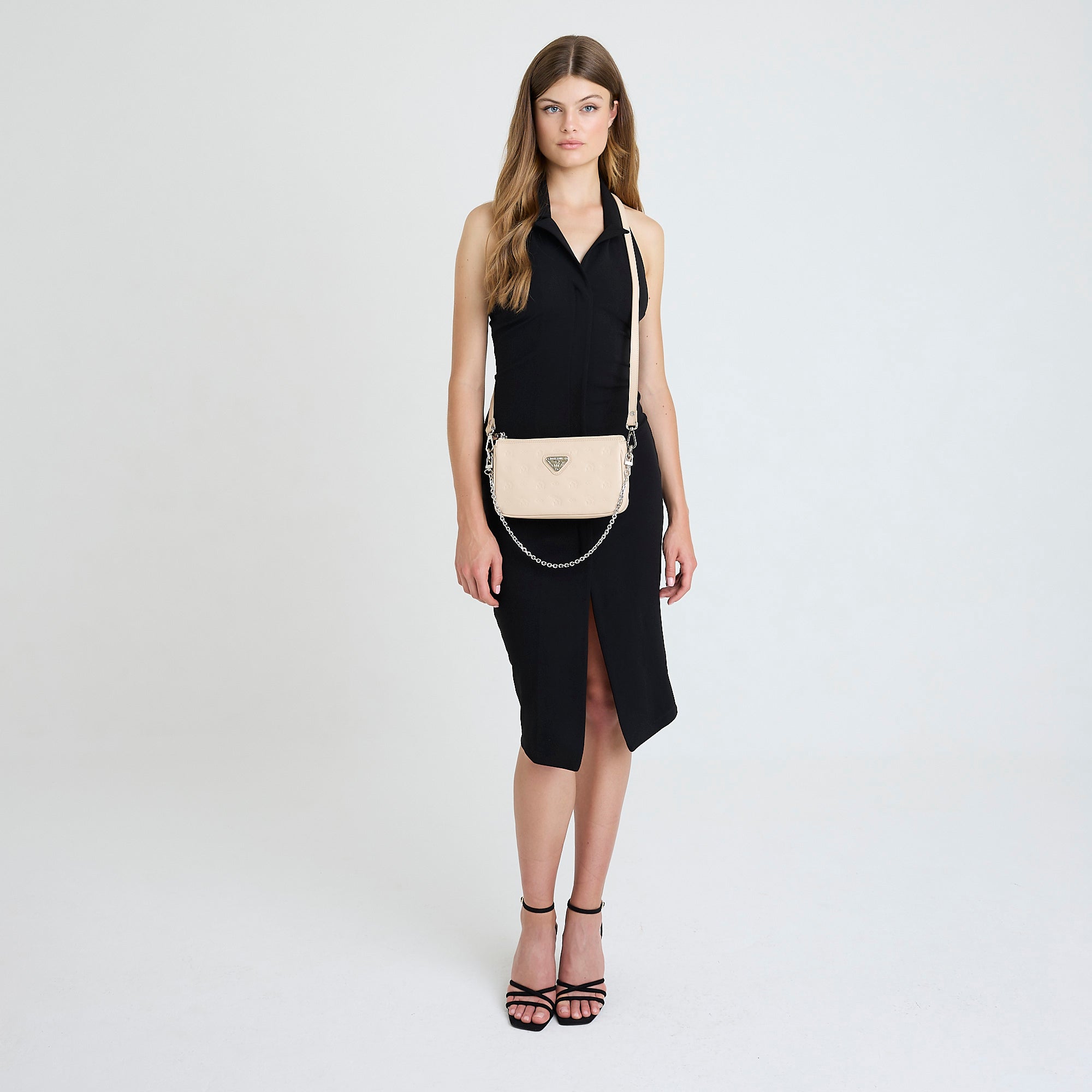 ZELL | Sac bandoulière Stampato beige vanille/argent