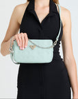 ZELL | Borsa a tracolla stampata aquamarine/argento - INDOSSATA