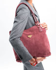 INDIAN SUMMER MINI | Shopper Velours antique rot/gold - on body