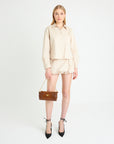 ANDEER | Clutch Croco honey braun/gold - on body