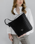 BANNWIL | Beuteltasche classic schwarz/silber - detail