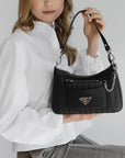 CASTIEL | Schultertasche classic schwarz/silber - detail