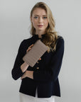 CLARIDEN | Portemonnaie taupe grau/gold - on body