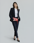 FRESENS | Clutch Croco coral pink/silber - on bbody
