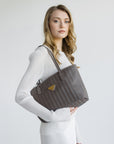 GENF | Shopper fango braun/gold - close up