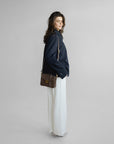 MEYRIN | Umhängetasche Wildleder braun/gold - full body