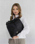 NIESEN | Beuteltasche classic schwarz/silber - close up