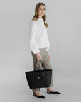 WINTERTHUR | Shopper mit Reissverschluss classic schwarz/silber - full body