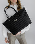 WINTERTHUR | Shopper mit Reissverschluss classic schwarz/silber - detail