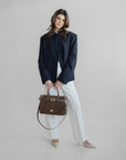 WITTNAU | Handtasche Wildleder braun/gold - full body