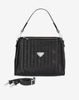 NODS | Schultertasche classic schwarz/silber - FRONTAL