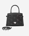 KAISERSTUHL | Handtasche classic schwarz/silber - FRONTAL
