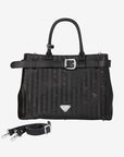 WOHLEN | Handtasche classic schwarz/silber - FRONTAL