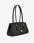RUE | Schultertasche classic schwarz/gold- seitlich
