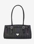 RUE | Schultertasche classic schwarz/silber - FRONTAL