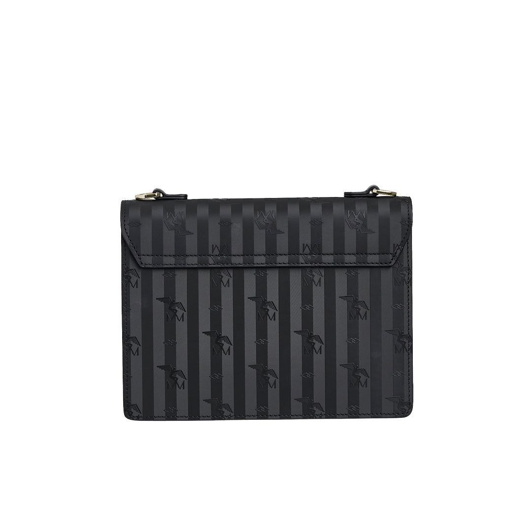 WIL | Umhängetasche classic schwarz/gold VON HINTEN