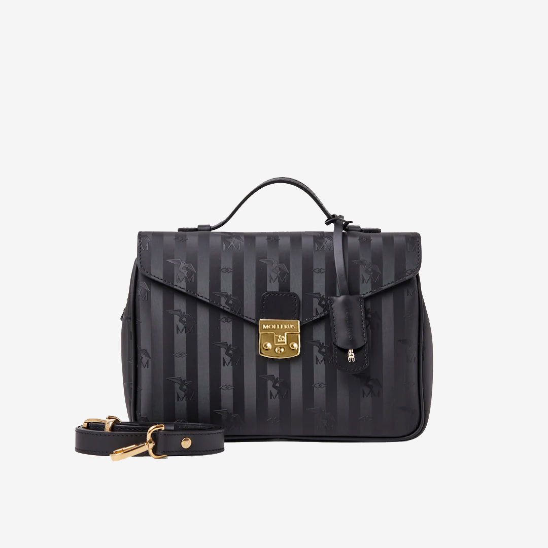 MARLY | Umhängetasche classic schwarz/gold FRONTAL