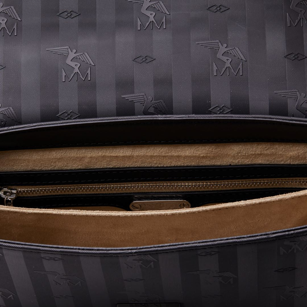 MARLY | Umhängetasche classic schwarz/gold VON INNEN