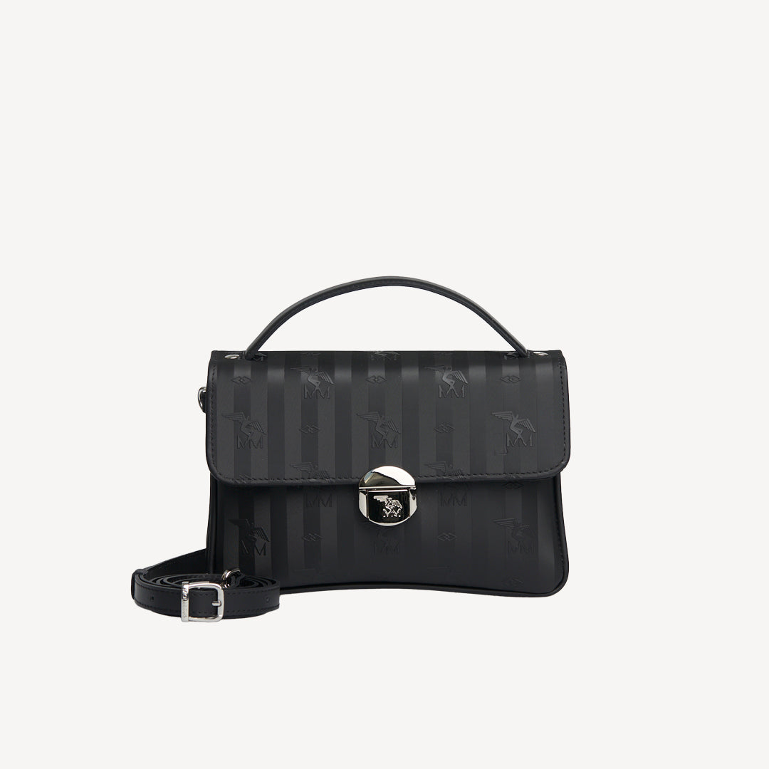 SIGNAU | Sac bandoulière classique, noir/argent