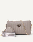 ZELL | Umhängetasche taupe/gold - frontal