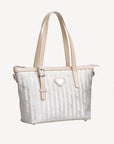 VALLON | Shopper metallic silber/pearl weiss - SEITLICH