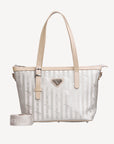 VALLON | Shopper metallic silber/pearl weiss - FRONTAL
