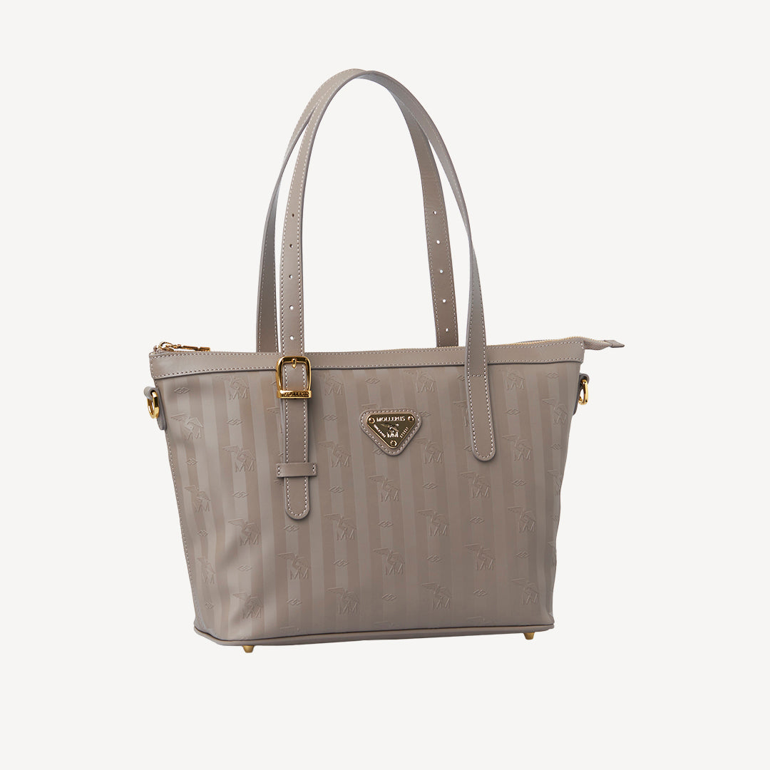 VALLON | Shopper taupe grau/gold - SEITLICH