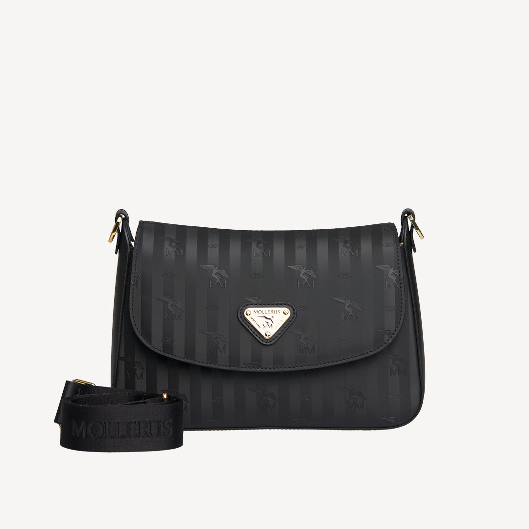 MONNAZ | Sac bandoulière classique, noir/doré