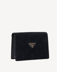 MELIDE | Umhängetasche Velour classic schwarz/gold - FRONTAL
