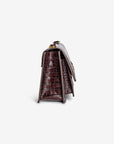 URSY | Umhängetasche Croco burgundy braun/gold – weitere Ansicht