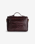 MEYRIN | Umhängetasche Croco burgundy braun/gold - hinten