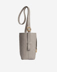 AUSWIL | Borsa a secchiello taupe grigio/oro