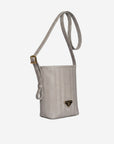 AUSWIL | Borsa a secchiello taupe grigio/oro
