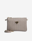 TAMINS | Umhängetasche taupe grau/gold - frontal