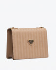 WIL | Umhängetasche cappuccino beige/gold - leicht seitlich
