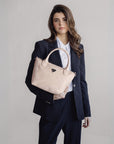 WENGEN | Shopper Nylon pearl weiss/silber - close up