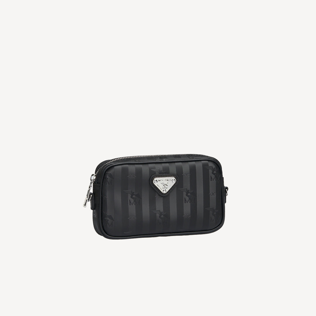 RIVAZ | Sac bandoulière classique, noir/argent