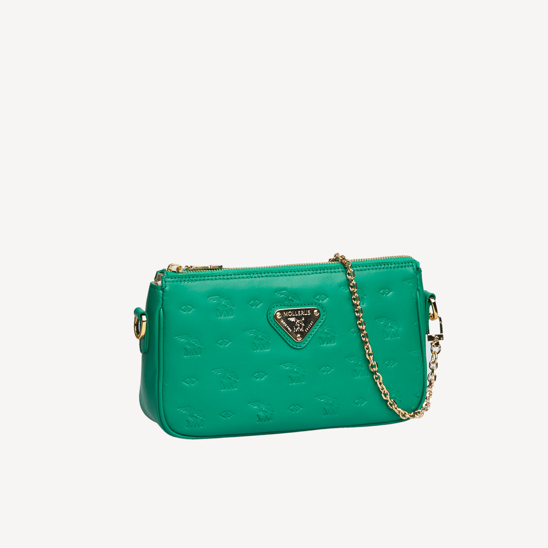 ZELL | Sac bandoulière Stampato vert menthe/or