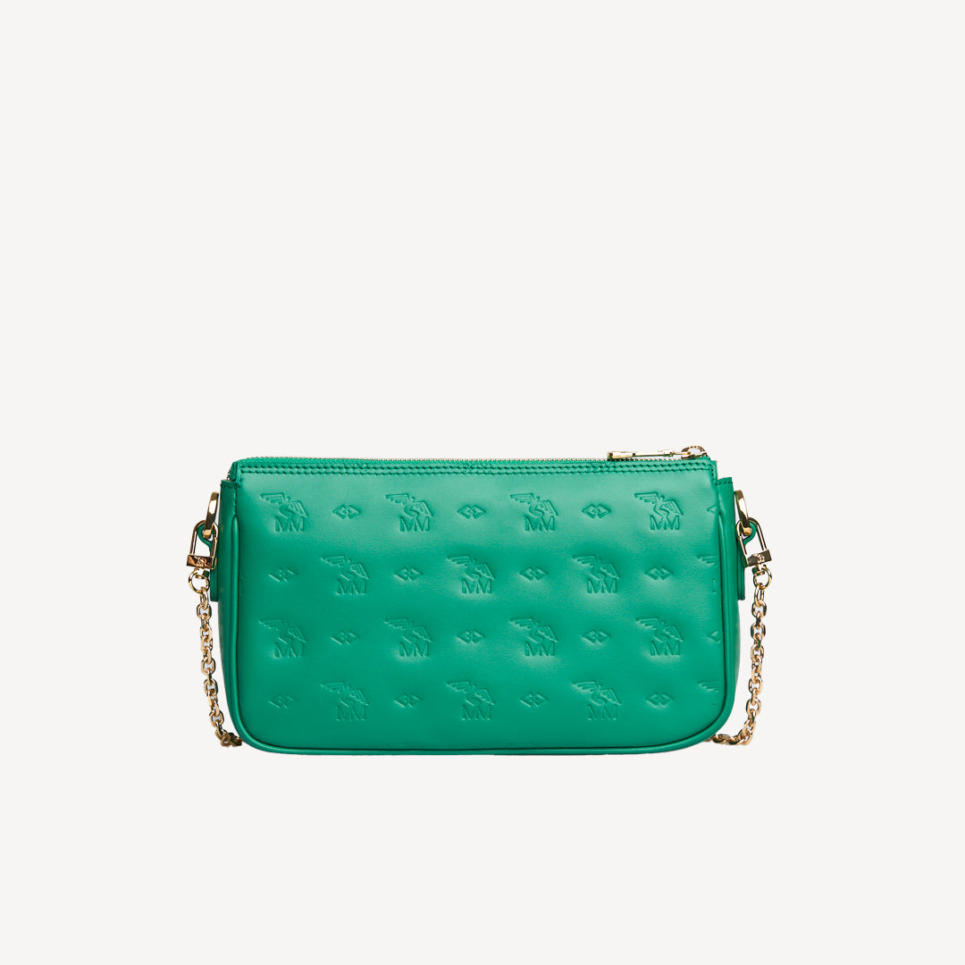 ZELL | Sac bandoulière Stampato vert menthe/or
