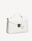 MARLY | Umhängetasche Croco snow weiss/gold VON VORNE
