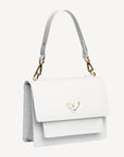 FEY | Schultertasche Croco snow weiss/gold SEITLICH