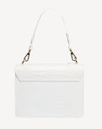 FEY | Schultertasche Croco snow weiss/gold VON HINTEN